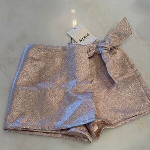 &merci Glittery Pink Women's Shorts with Bow